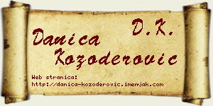 Danica Kozoderović vizit kartica